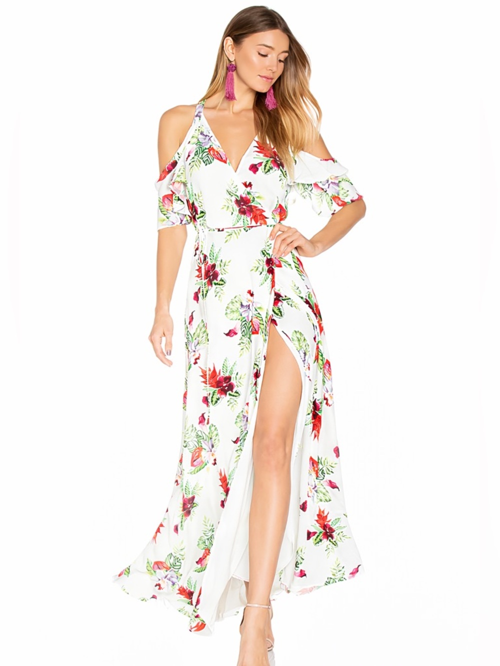 Privacy Please x Revolve Acme Floral Wrap Maxi Dress XS‎